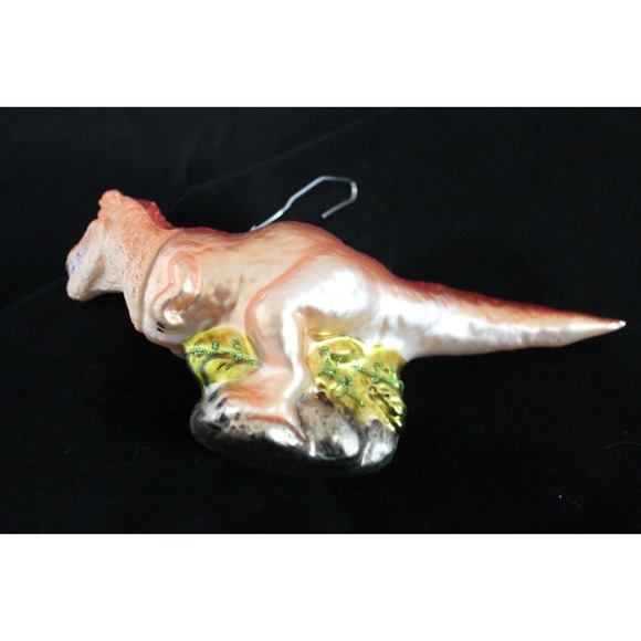 Robert Stanley TYRANNOSAURUS REX T-REX Orange Dinosaur Blown Glass Ornament - Picture 3 of 5